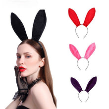 Load image into Gallery viewer, Sexy Bunny Ears Headband 4Color Rabbit Fluffy Ear Sweet Bunny Girls Cosplay Headwear Exotic Apparel for Women Sexy