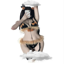 Load image into Gallery viewer, Costumes for Women Adult Stripper Outfit Maids Outfit Cute Plush Three-point Elk Uniform Bunny Girl Acting Bra and Garter Set