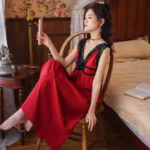 Load image into Gallery viewer, Cotton Home Suit Long White Nightgowns Palace Vintage Women Lace Night Gown Nighty Ladies Sexy Erotic Backless Satin Sleepshirts