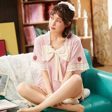 Load image into Gallery viewer, Cotton Home Suits M-XXL Sleepwear Strawberry Print Pajamas for Women Summer 2021 Pyjamas Girls Pijama Short and Short Sleeve