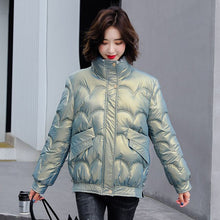 Load image into Gallery viewer, Cotton Padded Jacket Women Winter Bright Outerwear &amp; Coats Solid Zip Up Thick Oversize Jackets for Women