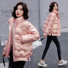 Load image into Gallery viewer, Cotton Padded Jacket Women Winter Bright Outerwear &amp; Coats Solid Zip Up Thick Oversize Jackets for Women