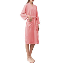 Load image into Gallery viewer, Couple Bathrobe Comfortable Leisure Wear Waist Belt Soft Waffle Lightweight Sleepwear Casual Loose Loungewear Homewear