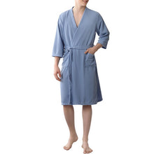 Load image into Gallery viewer, Couple Bathrobe Comfortable Leisure Wear Waist Belt Soft Waffle Lightweight Sleepwear Casual Loose Loungewear Homewear