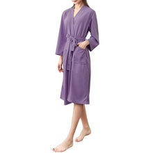 Load image into Gallery viewer, Couple Bathrobe Comfortable Leisure Wear Waist Belt Soft Waffle Lightweight Sleepwear Casual Loose Loungewear Homewear