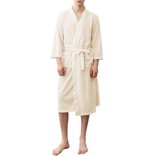 Load image into Gallery viewer, Couple Bathrobe Comfortable Leisure Wear Waist Belt Soft Waffle Lightweight Sleepwear Casual Loose Loungewear Homewear