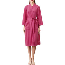 Load image into Gallery viewer, Couple Bathrobe Comfortable Leisure Wear Waist Belt Soft Waffle Lightweight Sleepwear Casual Loose Loungewear Homewear