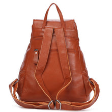 Load image into Gallery viewer, Cow Genuine Leather Women Backpacks Luxury Brand Female Real Natural First Layer Leather Ladies Girl Student Casual Backpack Bag
