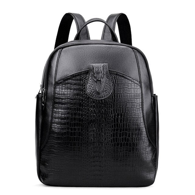 Cow Genuine Leather Women Backpacks New Fashion Luxury Brand Female Real Natural Leather Ladies Girl Student Casual Backpack