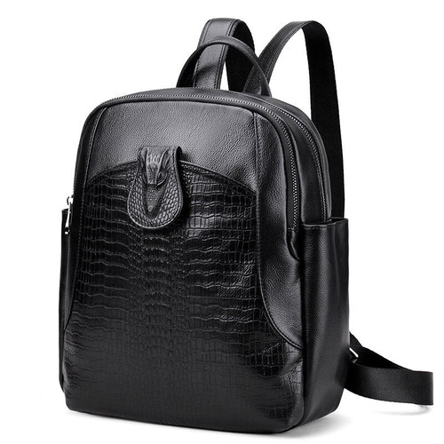 Cow Genuine Leather Women Backpacks New Fashion Luxury Brand Female Real Natural Leather Ladies Girl Student Casual Backpack