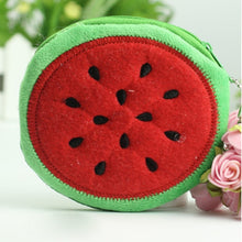 Load image into Gallery viewer, Creative Fruit Plush Coin Purse Watermelon/Strawberry/Orange/Pineapple Zipper Wallet Plush Pocket Card Holder Coin Wallets
