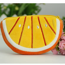 Load image into Gallery viewer, Creative Fruit Plush Coin Purse Watermelon/Strawberry/Orange/Pineapple Zipper Wallet Plush Pocket Card Holder Coin Wallets
