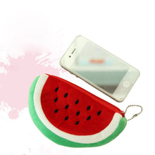 Load image into Gallery viewer, Creative Fruit Plush Coin Purse Watermelon/Strawberry/Orange/Pineapple Zipper Wallet Plush Pocket Card Holder Coin Wallets