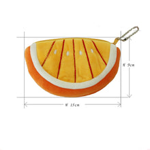 Load image into Gallery viewer, Creative Fruit Plush Coin Purse Watermelon/Strawberry/Orange/Pineapple Zipper Wallet Plush Pocket Card Holder Coin Wallets
