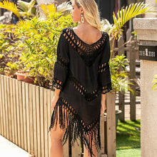 Load image into Gallery viewer, Crochet Beachwear 2021 Bathing Suit Cover Up Sexy Mesh Beach Wear White Swimsuit Coverups Bikini Transparente Women Beach Tunic