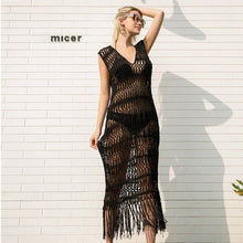 Load image into Gallery viewer, Crochet Dress Cover Up Summer 2021 Sexy Bathing Suits Beachwear Crochet White  Knitted Coverup Kaftan Beach Sarongs Women