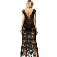 Load image into Gallery viewer, Crochet Dress Cover Up Summer 2021 Sexy Bathing Suits Beachwear Crochet White  Knitted Coverup Kaftan Beach Sarongs Women