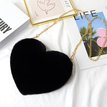 Load image into Gallery viewer, Crossbody Bags for Women Rex Rabbit Fur Love Bag Peach Heart Bag Chain Bag Fashion Shoulder Cross-chain Female Bag