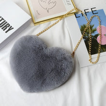 Load image into Gallery viewer, Crossbody Bags for Women Rex Rabbit Fur Love Bag Peach Heart Bag Chain Bag Fashion Shoulder Cross-chain Female Bag