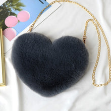 Load image into Gallery viewer, Crossbody Bags for Women Rex Rabbit Fur Love Bag Peach Heart Bag Chain Bag Fashion Shoulder Cross-chain Female Bag