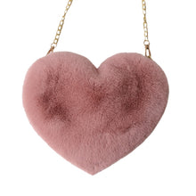Load image into Gallery viewer, Crossbody Bags for Women Rex Rabbit Fur Love Bag Peach Heart Bag Chain Bag Fashion Shoulder Cross-chain Female Bag