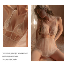 Load image into Gallery viewer, Cute Fashion Pajama Set Sexy Lingerie Perspective Tulle Nightwear Temptation Suspender Nightdress Women Sleepwear Home Clothes