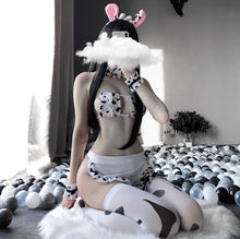Load image into Gallery viewer, Cute Japanese Girl Sexy Tail Girlfriend Cow Maid Cosplay Sexy Costumes Bikini Swimsuit Anime Lingerie Lolita Bra and Panty Set