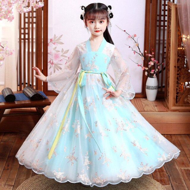 Cute Kids Hanfu Dresses Vintage Chinese Style Girls Traditional Princess Dress Hanfu Cosplay Costume Tang Clothes Vestido Chino