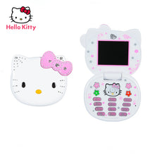 Load image into Gallery viewer, Cute Mini Girl Hello Kitty Mobile Phone Quad Band Flip Cartoon Unlocked Kids Children Dual Sim CellPhone  Gift Lanyard