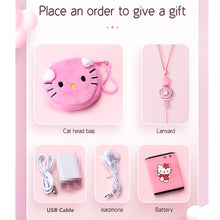 Load image into Gallery viewer, Cute Mini Girl Hello Kitty Mobile Phone Quad Band Flip Cartoon Unlocked Kids Children Dual Sim CellPhone  Gift Lanyard
