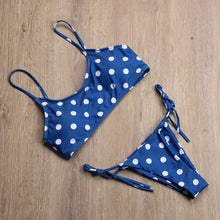 Load image into Gallery viewer, Cute Pink Bandeau Bikini Set Swimwear Sexy Women High Leg Swimsuit Tie Side Bottoms Bikini 2 Piece Bathing Suits Leopard