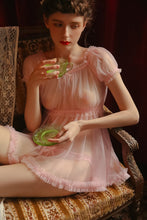 Load image into Gallery viewer, Cute Princess Nightgowns Sleeping Nightdress Sleepwear Lolita Kawaii Chiffon Dress Black White Pnk Lovely Night Dress