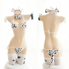 Load image into Gallery viewer, Cute Sexy Lingerie Cow Cosplay Costume Bikini Set Swimsuit Anime Girls Swimwear Clothing Lolita Bra and Panty Set Nightgown