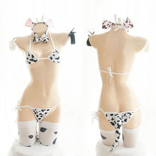 Load image into Gallery viewer, Cute Sexy Lingerie Cow Cosplay Costume Bikini Set Swimsuit Anime Girls Swimwear Clothing Lolita Bra and Panty Set Nightgown