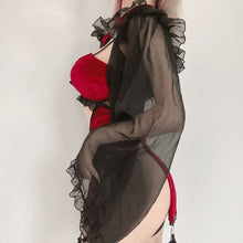 Load image into Gallery viewer, Dark Witch Hollow Mesh Sleeve Cheongsam Dress Bandage Halloween Uniform Sexy Lingerie Devil Cosplay Costumes Live Show Outfits