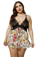 Load image into Gallery viewer, Deep V Nightgown Leopard Lace Skirt Panty Sexy Lingerie Set Sex Underwear Hot Erotic Babydolls Chemise Outfit Sleepwear Nighties