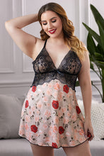 Load image into Gallery viewer, Deep V Nightgown Leopard Lace Skirt Panty Sexy Lingerie Set Sex Underwear Hot Erotic Babydolls Chemise Outfit Sleepwear Nighties