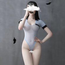 Load image into Gallery viewer, Deep V See Through Bodysuit Halloween Porn Party Cosplay Police Playsuits Sexy Cop Adult sexual Fantasy Role Play Police Costume