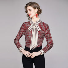 Load image into Gallery viewer, Design Print 2021 Fall Long Sleeve Women Tops Dropshipping Button Up Shirt Korean Fashion England Style Camisas De Mujer Blouse