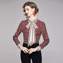 Load image into Gallery viewer, Design Print 2021 Fall Long Sleeve Women Tops Dropshipping Button Up Shirt Korean Fashion England Style Camisas De Mujer Blouse