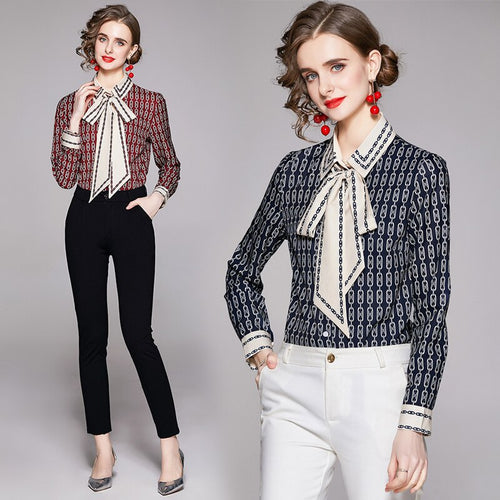 Design Print 2021 Fall Long Sleeve Women Tops Dropshipping Button Up Shirt Korean Fashion England Style Camisas De Mujer Blouse