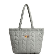 Load image into Gallery viewer, Designer Quilted Puff Big Shoulder Bag for Women 2022 New Casual High Capacity Handbag Female Space Cotton Tote Bag Winter Warm