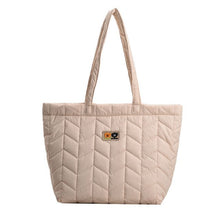Load image into Gallery viewer, Designer Quilted Puff Big Shoulder Bag for Women 2022 New Casual High Capacity Handbag Female Space Cotton Tote Bag Winter Warm