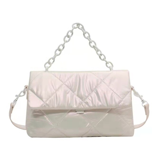 Designer de luxo bolsa de ombro feminina qualidade náilon crossbody sacos inverno bolsas e bolsas femininas moda embreagem