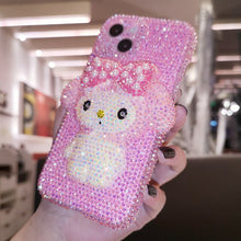 Load image into Gallery viewer, Diamond 14 Pro Max Melody for Phone Model Cute Girl iPhone 12 Pro Max Phone Cover 11 Handmade Crystal Case iPhone 13 Pro
