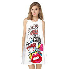Load image into Gallery viewer, Digital Printing O-Neck Summer Women Mini Dress Casual Sleeveless Fashion Dressses Robe Courte Femme Sukienka Letnia Vestidos