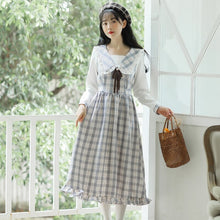 Load image into Gallery viewer, Doll Collar Sweet Plaid Retro Kawaii Dress Soft Girl Loli Style Dress Female Lovely College Style Dress Y2K Women Clothing 2021