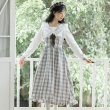 Load image into Gallery viewer, Doll Collar Sweet Plaid Retro Kawaii Dress Soft Girl Loli Style Dress Female Lovely College Style Dress Y2K Women Clothing 2021