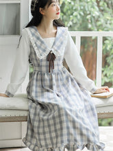 Load image into Gallery viewer, Doll Collar Sweet Plaid Retro Kawaii Dress Soft Girl Loli Style Dress Female Lovely College Style Dress Y2K Women Clothing 2021