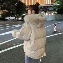 Load image into Gallery viewer, Down Cotton Jacket Female Bread Clothes Loose Hooded Coat 2021 New Winter Korean Version Thickened Students Short Warm Parka